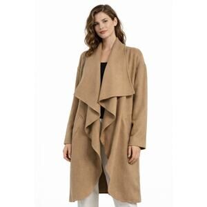 NWT Ralph Lauren Truffle Wool Blend Waterfall Wrap Coat (2024) size med